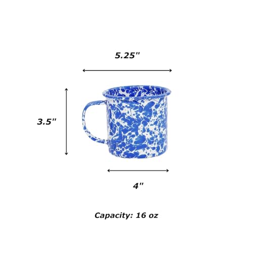 Taza grande esmaltada 16 oz Crow Canyon Home negra miniatura 2