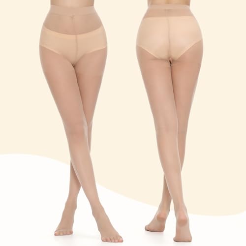 Image of MANZI 6 Pairs Pantyhose for Women 20 Denier High Waist Sheer Tights