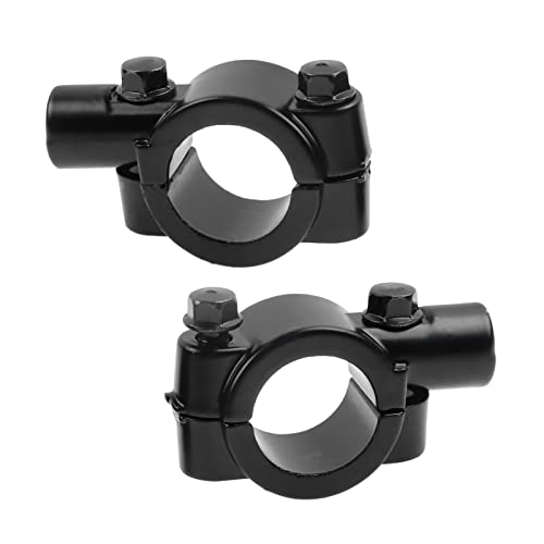 10MM 7/8" Universal Motorcycle Black Aluminum Handlebar Mirror Mount Clamp X2