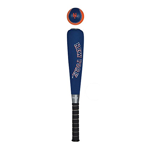 Image of Franklin Sports New York Mets Foam Bat & Ball Set - 21 inch Soft Jumbo Team Baseball Bat and Ball Team Logo - MLB Official Licensed Product