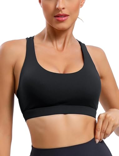 Image of RUNNING GIRL Sports Bras for Women,Padded Strappy Sports Bras Criss-Cross Back Medium Support Sports Bras with Removable Cups