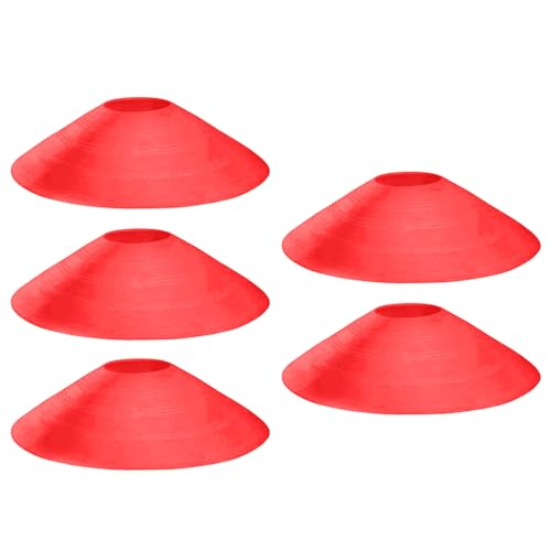 NPXUAMTJ 5pieces Helle Wiederverwendbare Sportkegel Sportmarker Polyethylen Textur Für Fußballbasketball Übung Und Fitness Rund Sicherheitsmarker Kinder