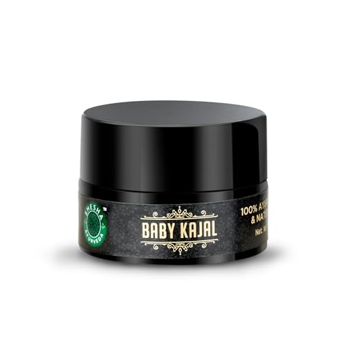 Shesha Ayurveda Baby Kajal -Tear Free- 100% Natural and Ayurvedic -6G in Glass Jar