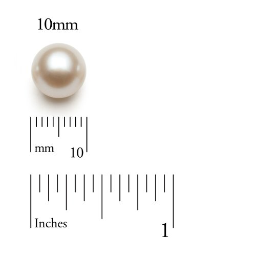 14K Yellow Gold 10.0-10.5mm White Cultured Freshwater Pearl Stud Earrings