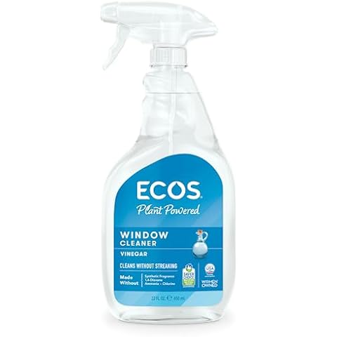 Earth Friendly Products ECOS Window Cleaner with Vinegar, 22-Ounce, (Pack of 3) Cover