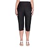 Alfred-Dunner-Womens-All-Around-Elastic-Waist-Denim-Missy-Capris-Pants-Jeans Alfred Dunner Women's All Around Elastic Waist Denim Missy Capris Pants Jeans, Black, 14