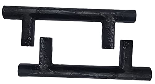 Adonai Hardware 3 Inch Centers Tahan Antique Cast Iron T Bar Cabinet Pull/Handle (Supplied as 2 Pieces per Pack) - Matte Black Powder Coated