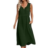 Vestido Blanco Mujer, Vestidos Sexy Mujer, Vestido Cortos Verano (Verde, XL)