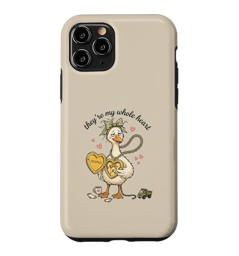 Mom Of Three Boys Whole Heart Goose ���[���A �}�}���C�t ���킢�� �y���� �X�}�z�P�[�X iPhone 11 Pro �p