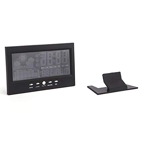 Anself Multi-funcional Despertador Retroiluminação Tela LCD Relógio Digital com hora/data/semana/tem