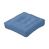 GREATOYAR Cojin para Silla, Cojín Decorativo con Correas de Sujeción, Cojin Cuadrado de Imitación de Lino, Decoración de Jardín Casa Terraza, Fabricado en España, 45x45x8cm, 1 Unidad, Azul