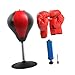 predolo Suction Cup Base Boxing Speed Bag for Hand Eye Coordination Practice, Black Red