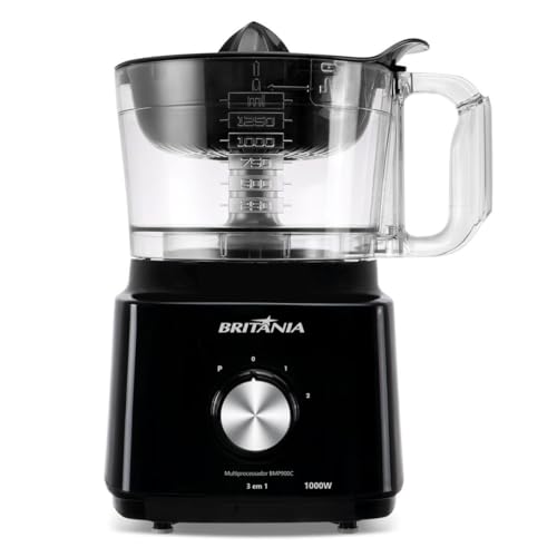 Multiprocessador Britânia 1000W 3 em 1 Lâminas Inox BMP900C