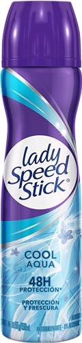 Lady Speed Stick Desodorante Antitranspirante Cool Acqua en Aerosol 91 g. Brinda 48 Horas de Protección Contra el Mal Olor. Ultra Seca y Protegida