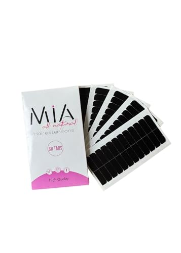 Mia All Natural – Replacement Double-Sided Tape for Hair Extensions | 60 Tabs | Seamless, Medical Grade, Latex-Free