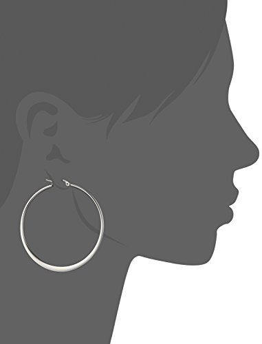 Image of Amazon Essentials Gold Plated or Stainless Steel Flattened Hoop Earrings