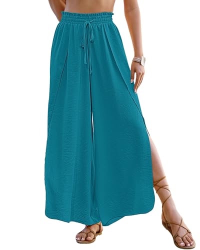 Bsubseach Swim Beach Cover Up Pants for Women Flowy Pant Wide Leg Bathing Suit Coverup Swimsuit Palazzo with Slits