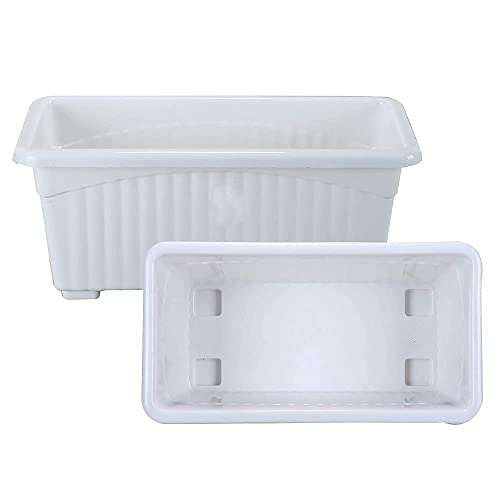 Image of Rectangular Plastic Pots for Plants, Window Flower Pots for Home, Window Display, Garden (Multicolor 14 inch - 1 pc)