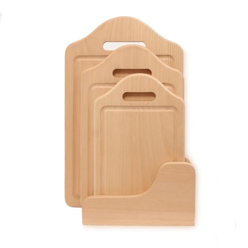 bütic 4 Piezas de Tabla de Cortar Set trinchar Tablas Rectangular o Capilla + Soporte