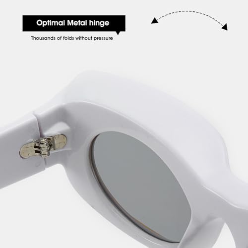 Lunettes de soleil carrées vintage aux verres transparents surdimensionnés - 5