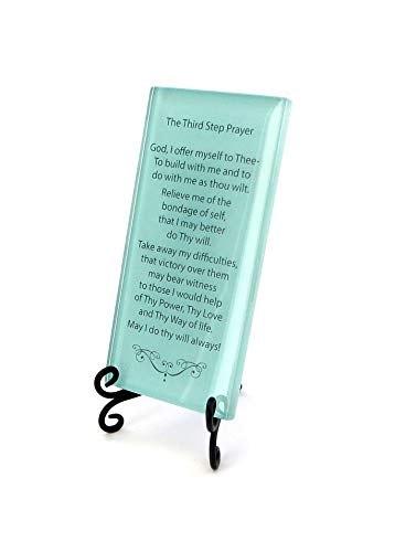 Lifeforce Glass The Third Step Prayer Inspirational Glass Plaque. Beloved Prayer Provides Loving Support And Encouragement For Those In Recovery. Includes Folding Easel Seafoam. #TOP1