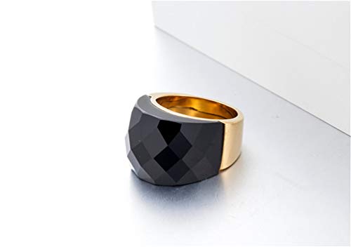 Image of HIJONES Men Women Stainless Steel Cubic Zirconia Royal Crystal Rings Wrap Band Cocktail Style