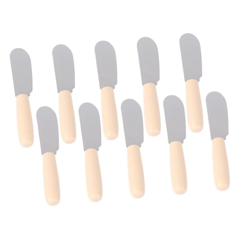 MOLUCKFU Stainless Steel Butter Knife Set Plastic Handle 16-piece Assortment for Baking Spreading Cooking