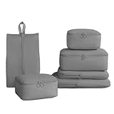 Cubo De Embalaje De Compresión: Organizador De Bolsas De Viaje Expandibles De 6 Piezas Para Equipaje, Transpirable Y Resistente A Las Manchas | Para Hombres, Mujeres, Niños, Niñas, Adolescentes Y Jóve
