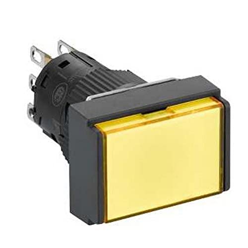 Pulsador luminoso amarillo rectangular 24V 1NANC componente para automatización industrial