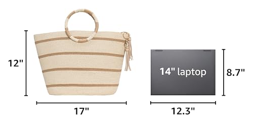 Bolso de playa tejido grande para mujer miniatura 3