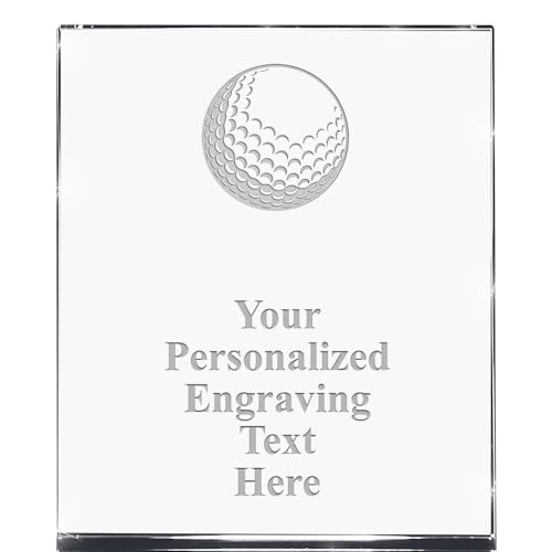 Crown Awards Personalized Crystal Trophy, 6" Engraved Golf Ball Goodview Wedge Crystal Award