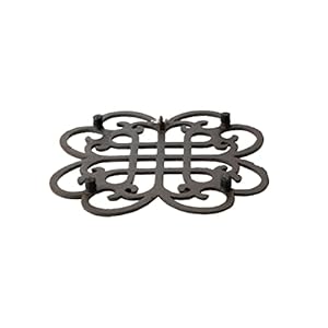 GASARÉ, Cast Iron Trivet for Hot Dishes, Pots, and Pans, Metal Trivet, Classic Design, Rubber Feet Caps, Ring Hanger, 9 Inches, Brown, 1 Unit GASARE Cast Iron Trivet for Hot Dishes Pots and Pans Metal Trivet Classic Design Rubber Feet Caps Ring Hanger 9 Inches Brown 1 Unit