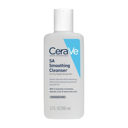 Image of CeraVe SA Smoothing Cleanser For Dry, Rough, Bumpy and Acne-Prone Skin, contains Salicylic Acid with no harsh microbeads, Dermatologist Recommended Face wash, 88ml