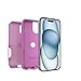 OtterBox iPhone 16e, 15, 14, & 13 Commuter Series Case - Run Wildflower (Pink), Slim & Tough, Pocket-Friendly, with Port Protection