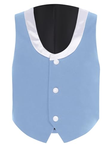Boy's Formal Suit Vest Color Block Dress Waistcoat Vest Wedding Party Dresses Tuxedo