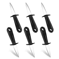 KUBQLIG 6pc Oyster Shucking Knife Set - Professional Stainless Steel Blades, Anti-Slip Ergonomic Handle, Dishwasher Safe - Kitchen, BBQ, Restaurant & Party Essential Tools