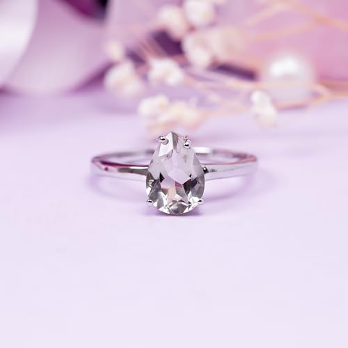 Bague améthyste verte argent 925 petite taille 3.5 résout doigt fin - 3