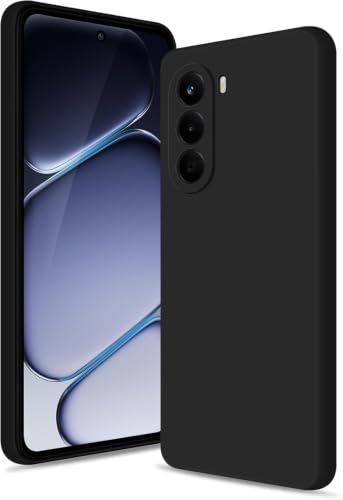 Image of DIZORO Microfiber Candy Compatible for Oneplus Nord ce6 lite 5G Smooth Touch Cushion Liquid Soft Silicone Gel Rubber Phone Case Non-Slip Full Body Protective Shockproof Back Cover - Black