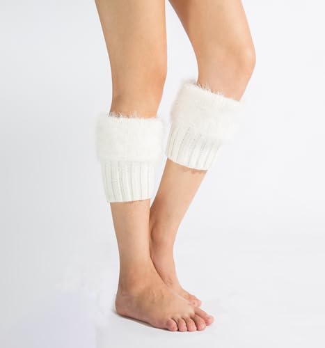Bestjybt Womens Fur Boot Socks Knitted Boot Cuffs Leg Warmers3