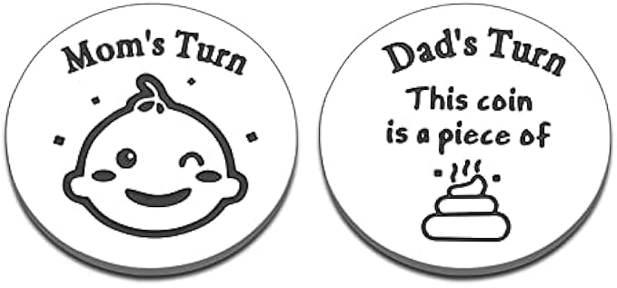 New Baby Gift for Dad Daddy Mom New Parent Decision Coins for Men Women Funny Pregnancy Gift for First Time Daddy Mummy Father to Be New Baby Gift for Father's Mother's Day Birthday Double-Sided