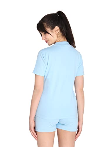 Image of CHKOKKO Women's Terry Cotton Loose Fit Half Sleeve Casual Style T-Shirt