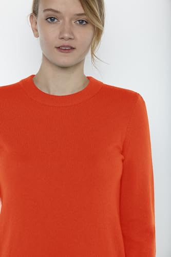 Image of JENNIE LIU Women's 100% Pure Cashmere Crew Neck Sweater, Tight Knit Cozy Soft Hand Washable Long Sleeve Pullover
