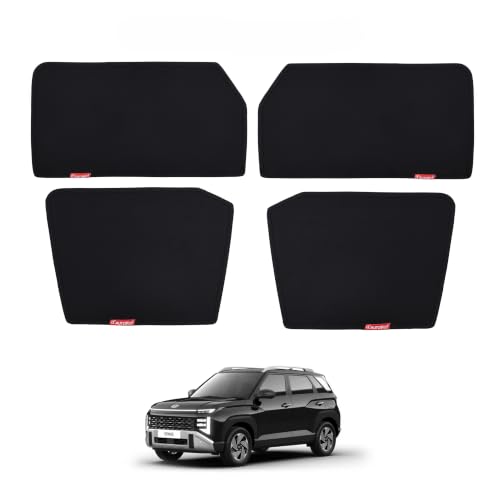 Image of Car Window Sun Shade for Hyundai Venue 2025, Set of 4, Black Mesh Fabric