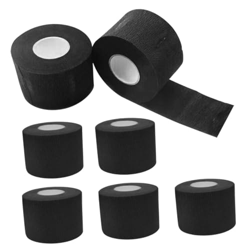 Beaupretty 7個黒色使い捨て理髪用ネックストリップ 伸縮性ペーパー製サロン