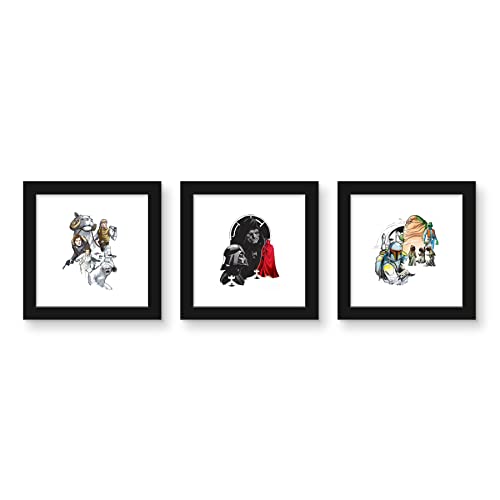 Affiches murales Star Wars Saga cadre noir 30x30 cm Gallery Pops