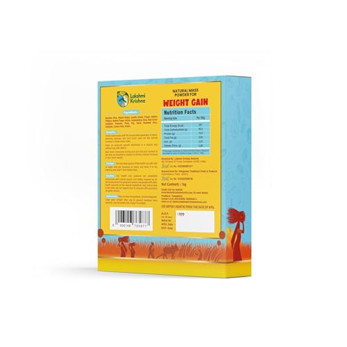Image of Lakshmi Krishna Naturals Weight Gain Powder | Natural Mass Gainer with Millets, Nuts & Dates | Healthy Weight Gain & Muscle Support | No Added Chemicals | Easy Digestion | 1KG