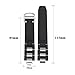 HIAGOQU 20mm x 10mm Black Rubber Waterproof Sports Watch Band White Silicone Strap Stainless Steel Buckle Compatible With Cartier 21 Chronoscaph Autoscaph Series (Black)