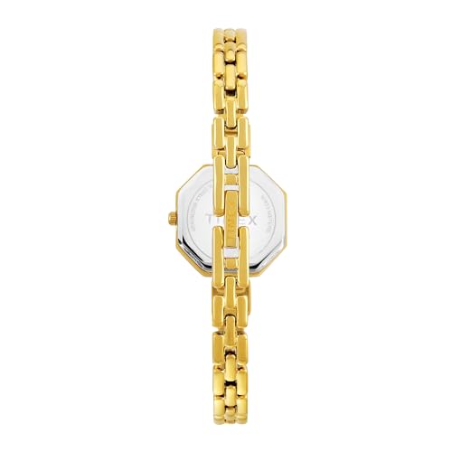 Image of TIMEX Analog Watch for Women with Silver Tone Octagonal Dial & Gold Brass Bracelet Band Water Resistant Women's Wrist Watches - TWEL195SMU01