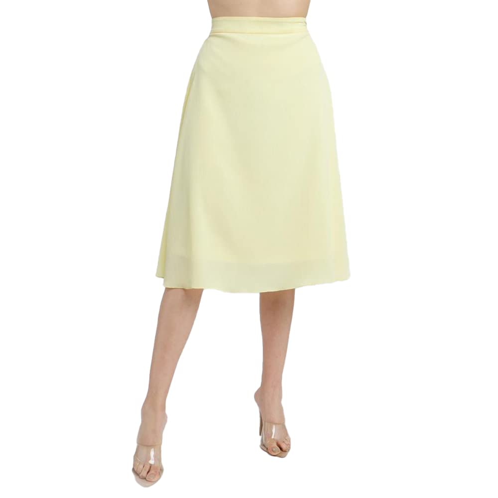 zink london Women's Yellow Solid Regular Skirt-picture-28