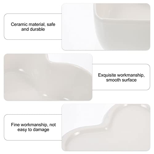 Zerodeko Tigela de salada em forma de coração de porcelana 400 ml Tigela de pudim de cerâmica para p